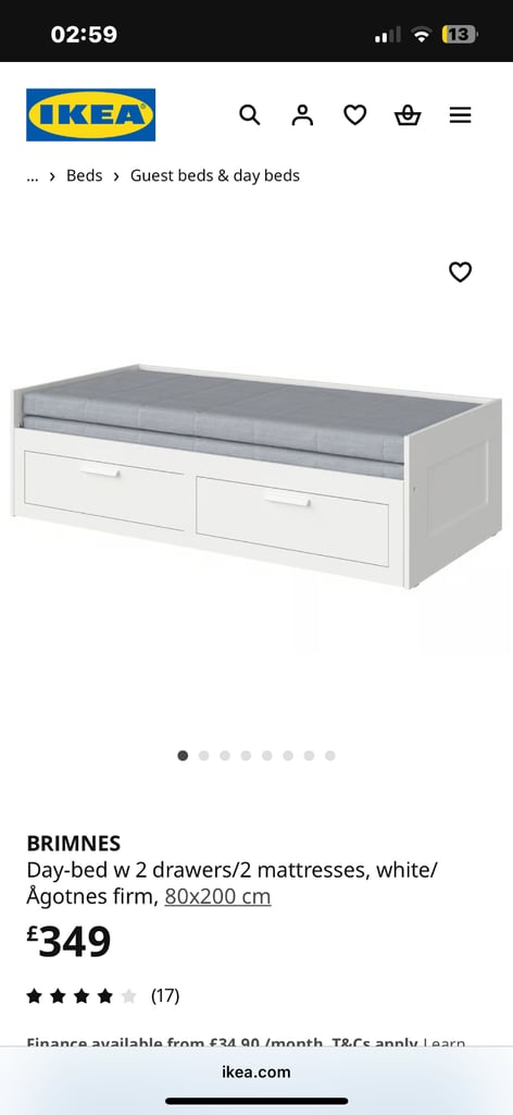 Day bed comes with 2 mattresses and 2 drawers 