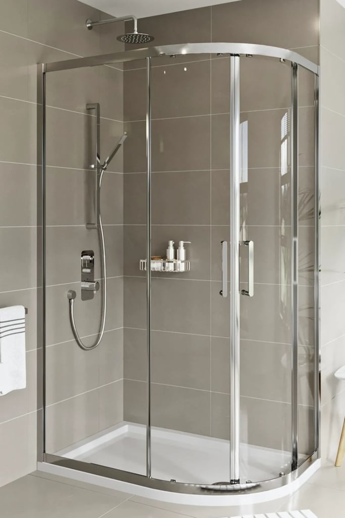 image for Shower enclosure: offset quadrant, 1200 x 900. 8mm safety glass. NEW IN BOX (£449 new). Bargain £240