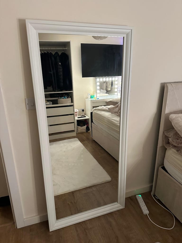 image for IKEA White Long Mirror 