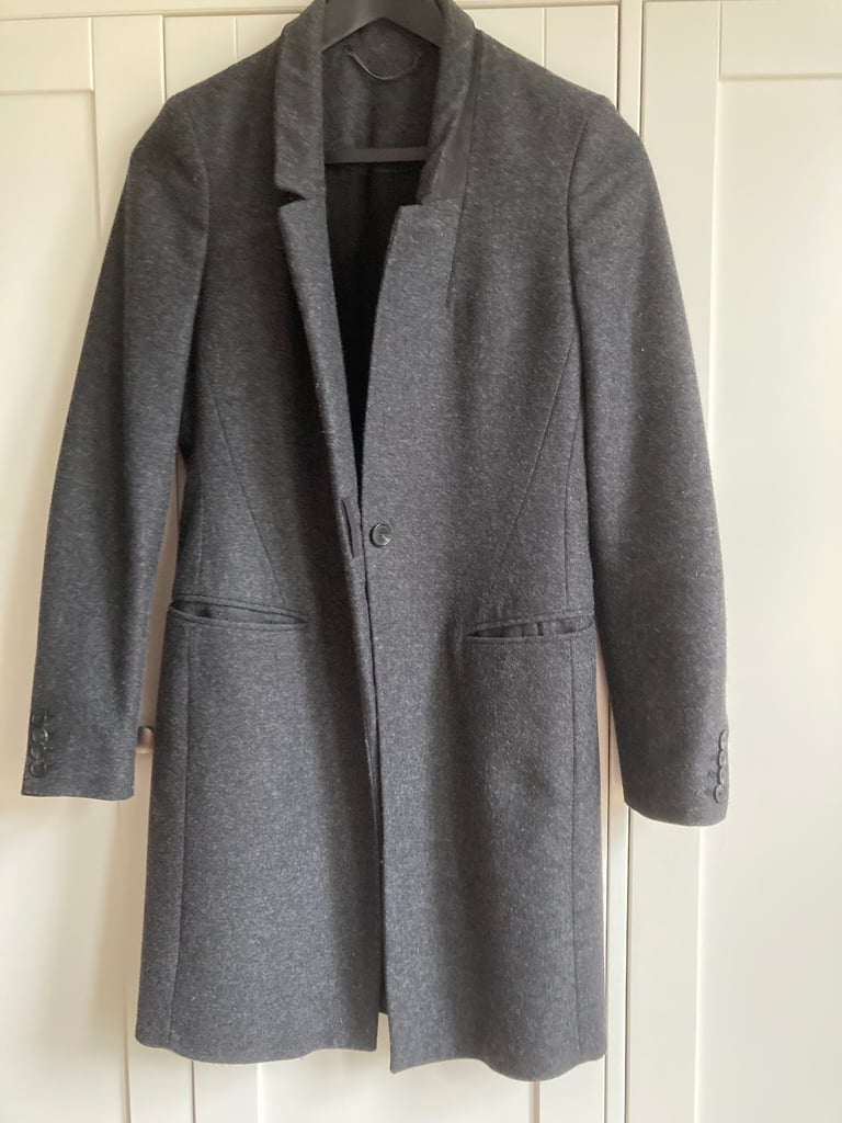 All Saints ladies charcoal knee length jacket