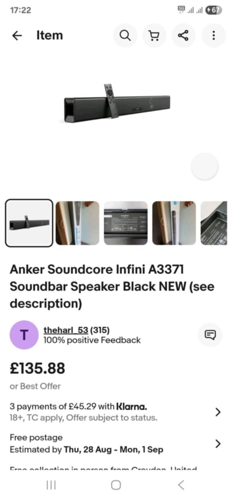 Anker Soundcore Soundbar for sale 