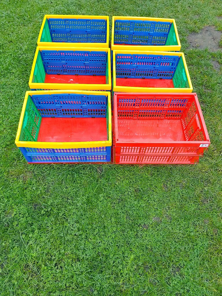image for 6 Folding Box Crates - used condition.