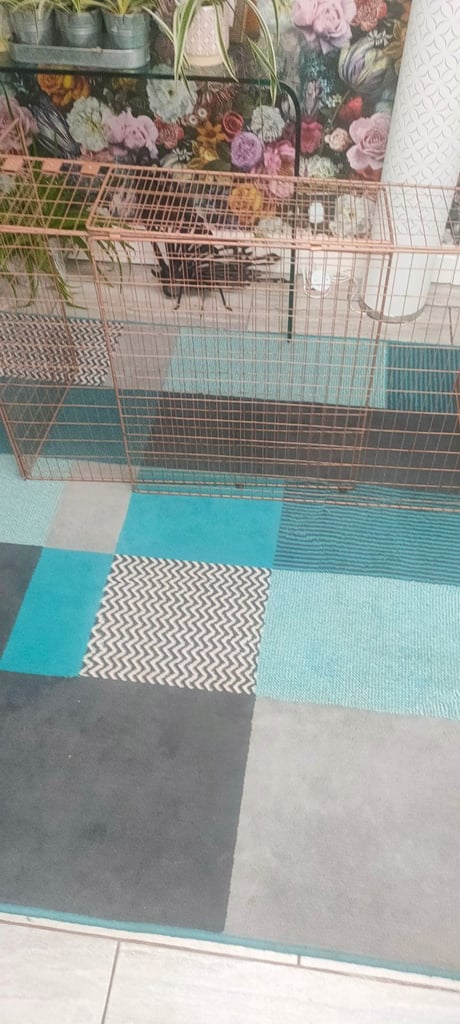 Copper Coloured Metal Fireguard used