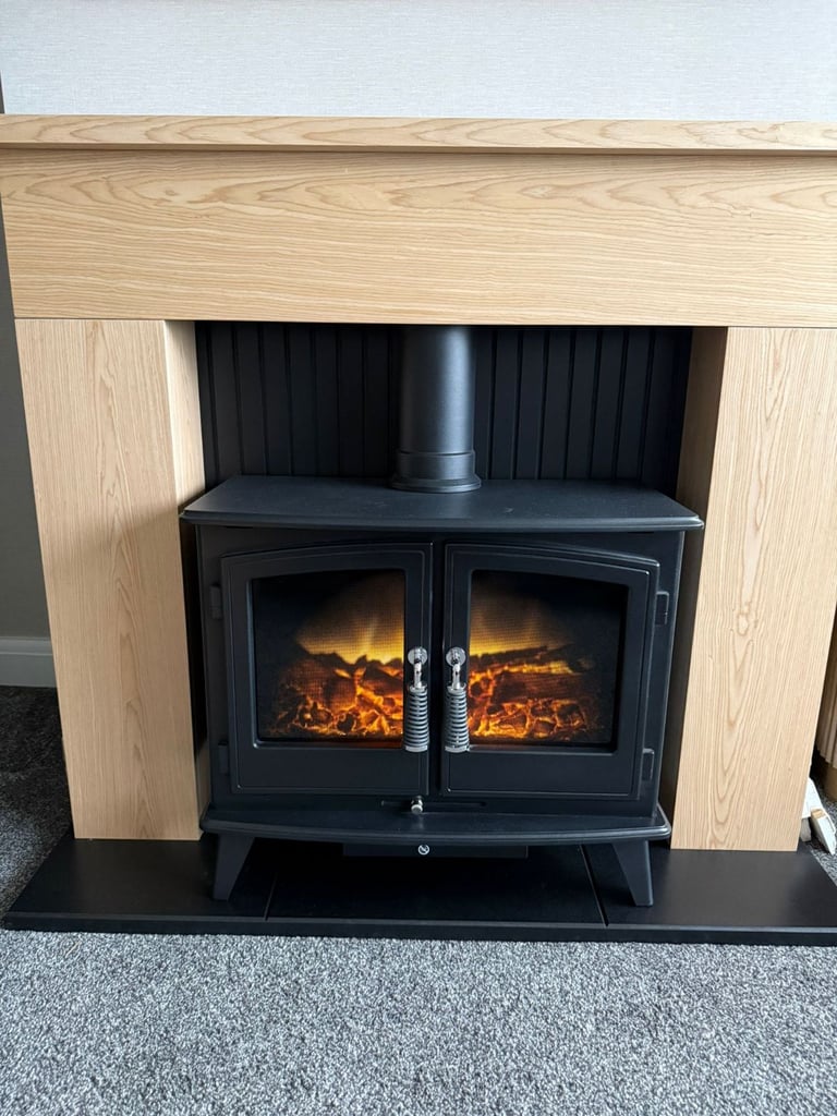 Electric Stove Fireplace and Surround