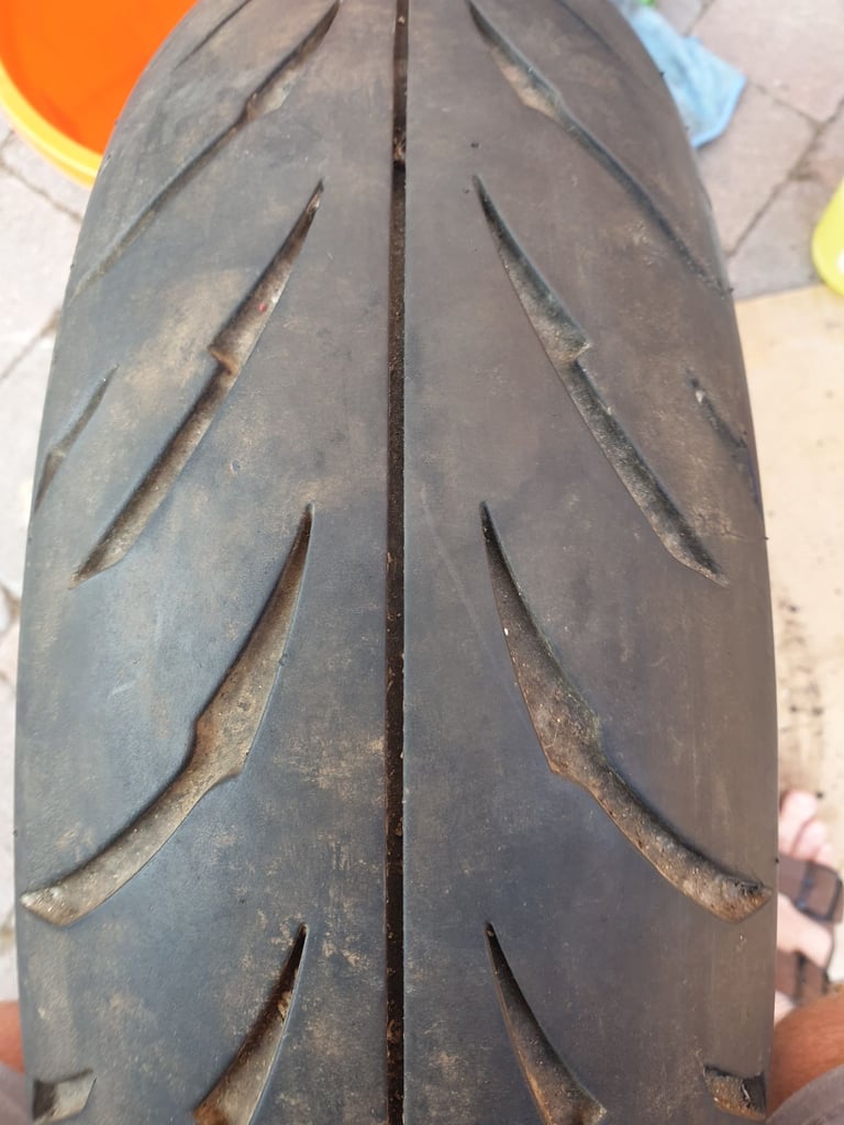 Gpz500 rear wheel and tyre.