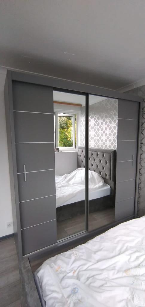 Sliding Mirror Doors Wardrobe- Mirror Door wardrobes-2 and 3 door wardrobe-MDF wood free delivery