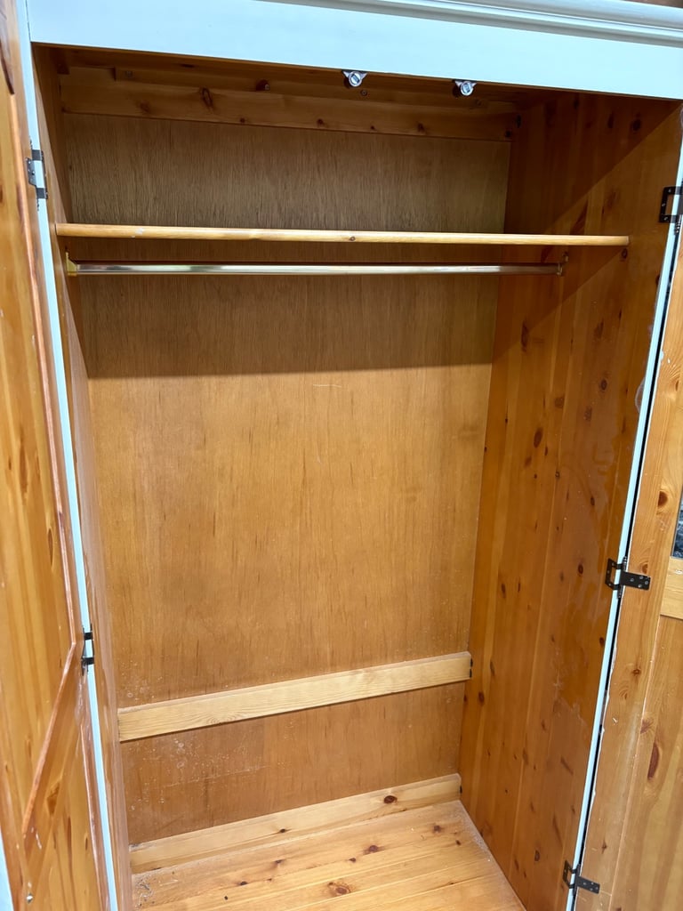 Refurbished pine double wardrobe 