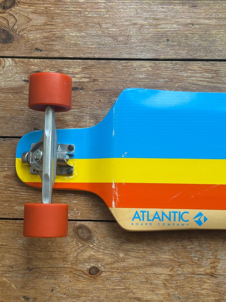 image for Atlantic Board Company Longboard 40 Inch - Great Condition - Blue Yellow Orange