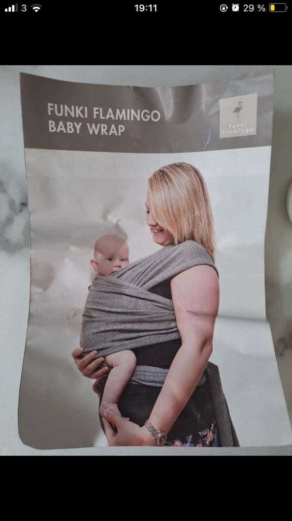 image for Funki Flamingo Baby Sling Carrier . grey. RRP £50