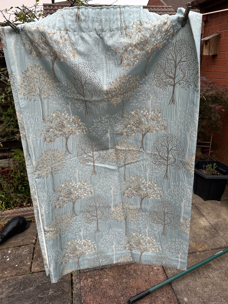 image for 2 pairs of Duck Egg Blue Curtains 