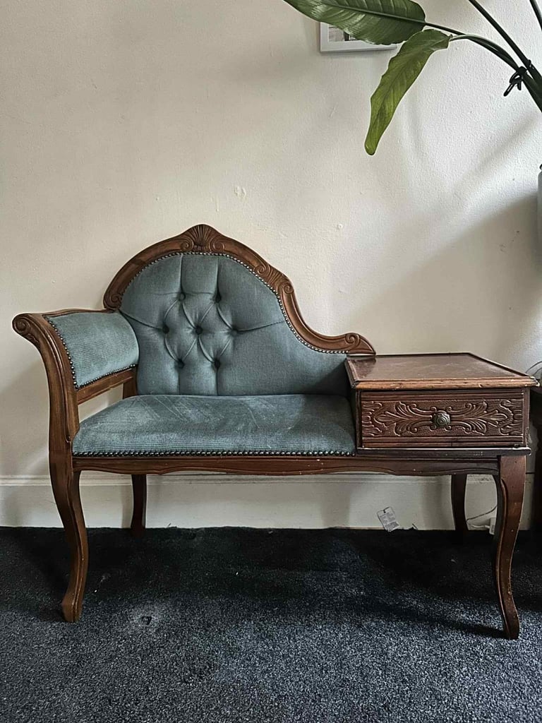 image for Vintage Wooden Chair with Drawer – Glasgow