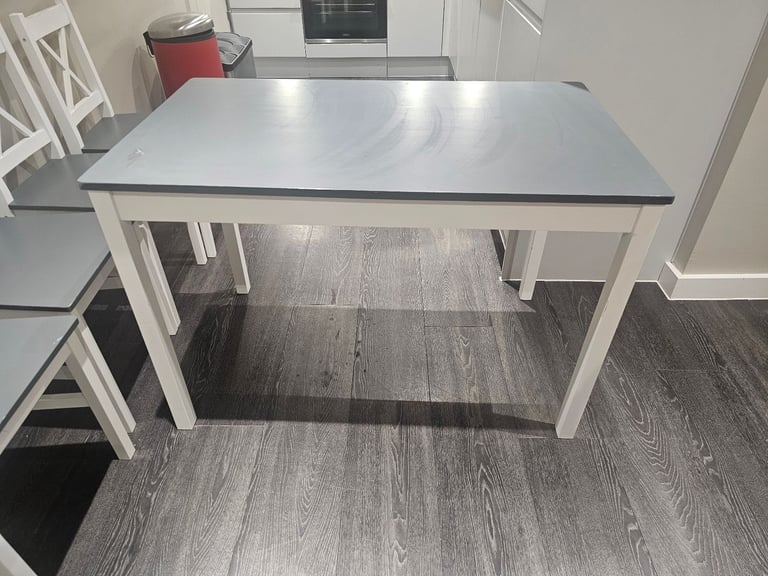 Dining Table & Chairs – Blue-Grey/White (sogesfurniture)