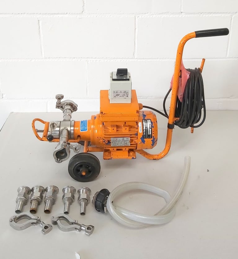 image for Schneider Phoenix 6000 litres per hour beer cider pump + new impeller fitted + tri-clamp + adaptors
