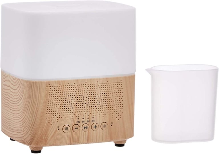 Smart Oil Diffuser + Bluetooth Speaker + Digital Alarm Clock + 7 LED Therapy Night Light