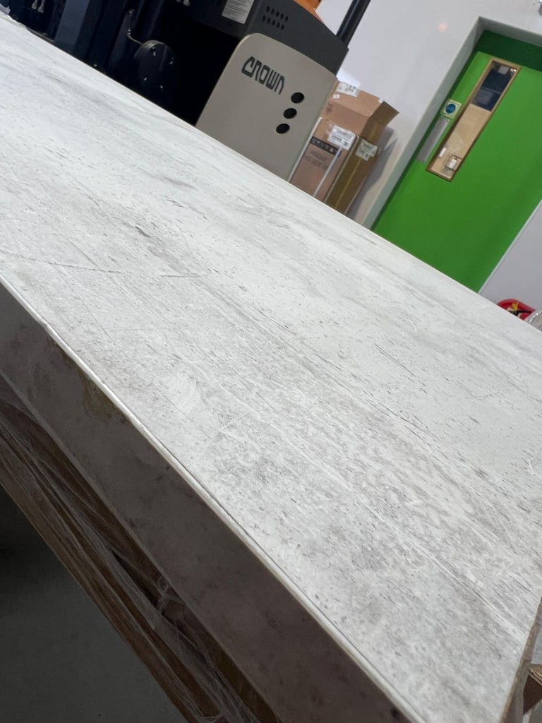 Brand New 100 x 650 x 23 mm Concrete White Square Edge Laminate Worktop