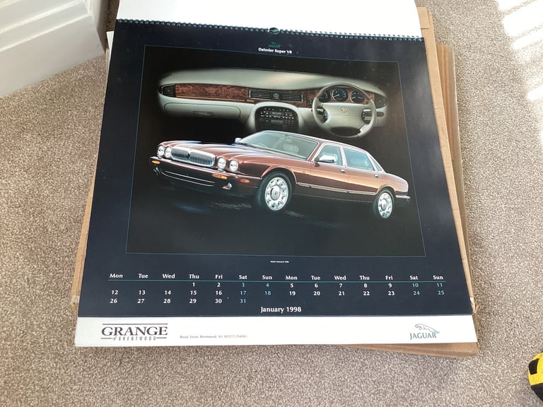 Choice of 6 Vintage Jaguar/Daimler Calendars,1992,1993,1995,1996,1997,1998.