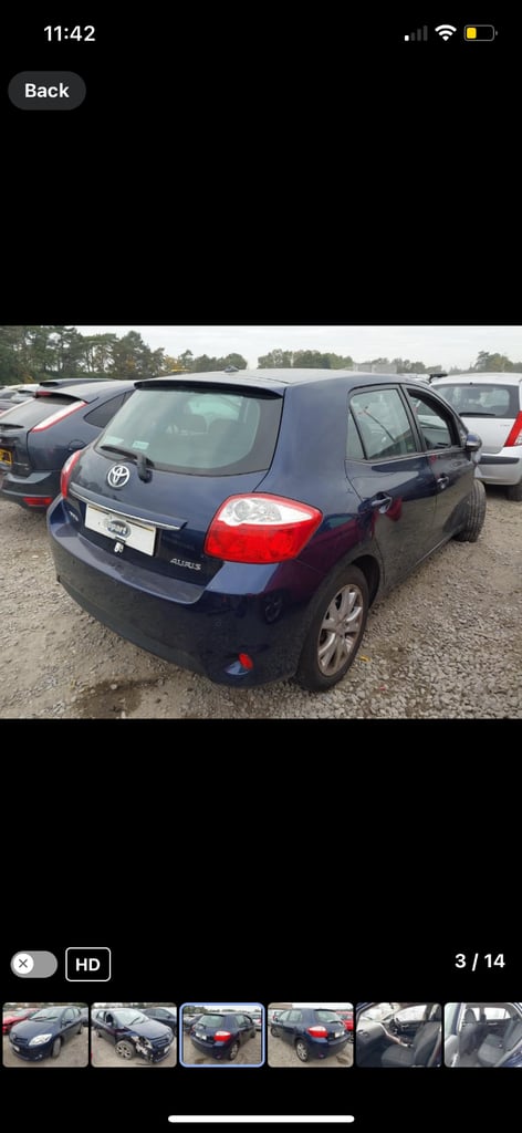 2012 Toyota auris BREAKING 