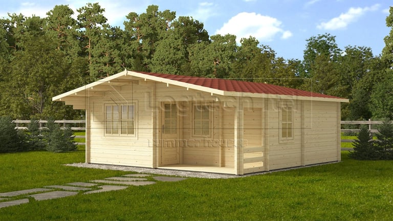 Log cabin Fay 6m x 6m. Residential log cabin, summer house, holiday home.