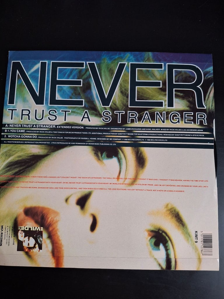 Kim Wilde Never Trust A Stranger 12inch Vinyl Single