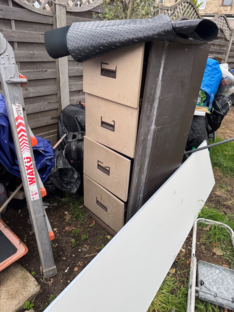 image for Free metal filing cabinet and garden furniture