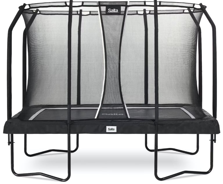 7ft x 5ft Salta Black Rectangular Premium Trampoline with Enclosure & Accessories