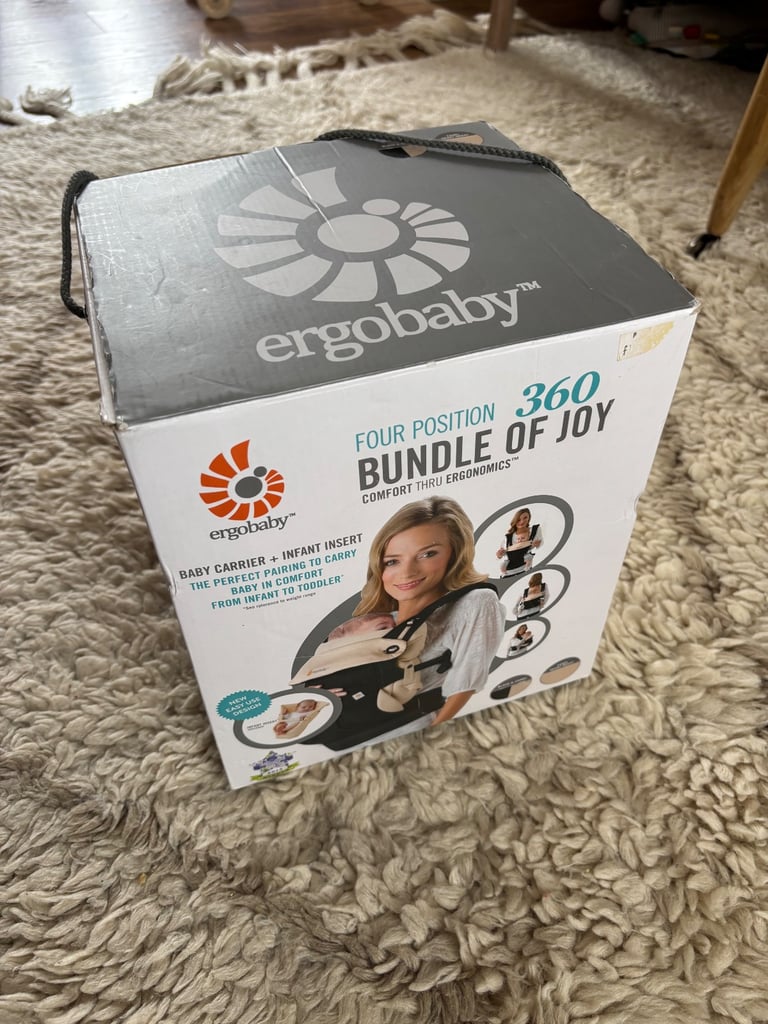 image for Ergobaby Four Position 360 Bundle Of Joy Baby Carrier+Infant Insert Black Camel