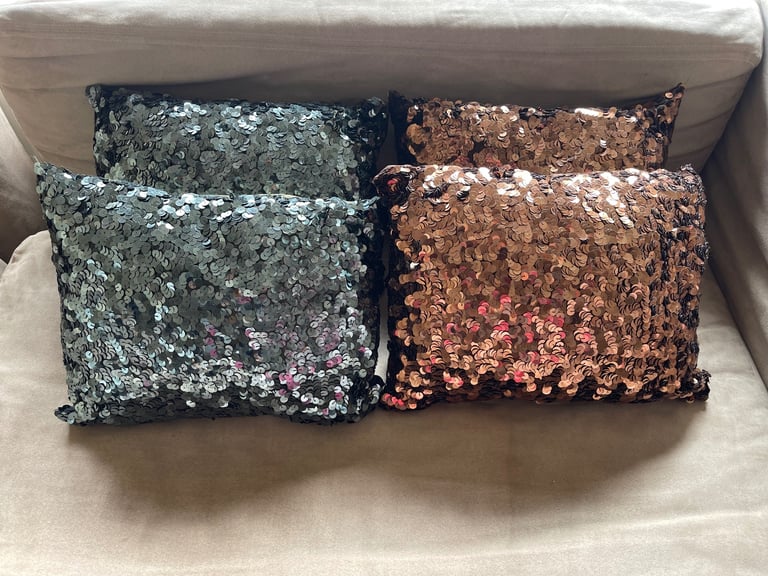 image for Brand new sequin cushions x4