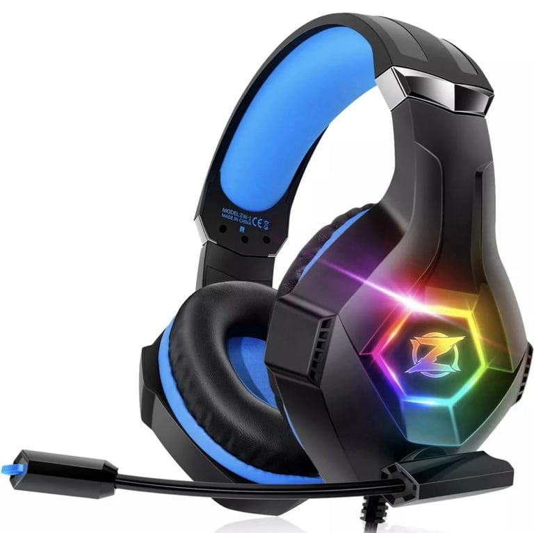 image for Ozeino ZW-1 Gaming Headset Stereo Headphones Breathing RGB Light Adjustable Mic
