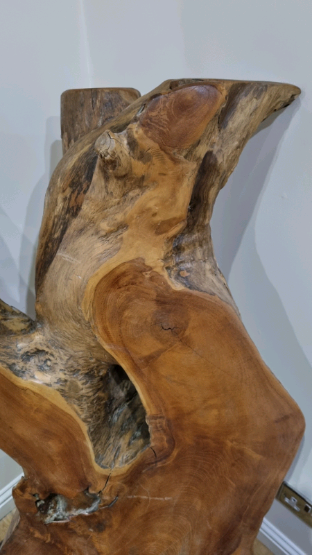 Hand Carved, Heavy, Solid, Wooden Statement Chair