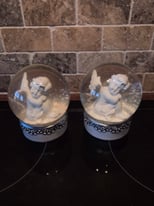 Cherub Snow Globes x 2