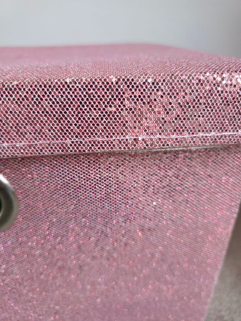 Pink glitter storage box with lid