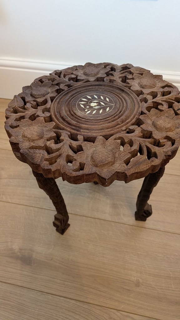 Carved wooden table