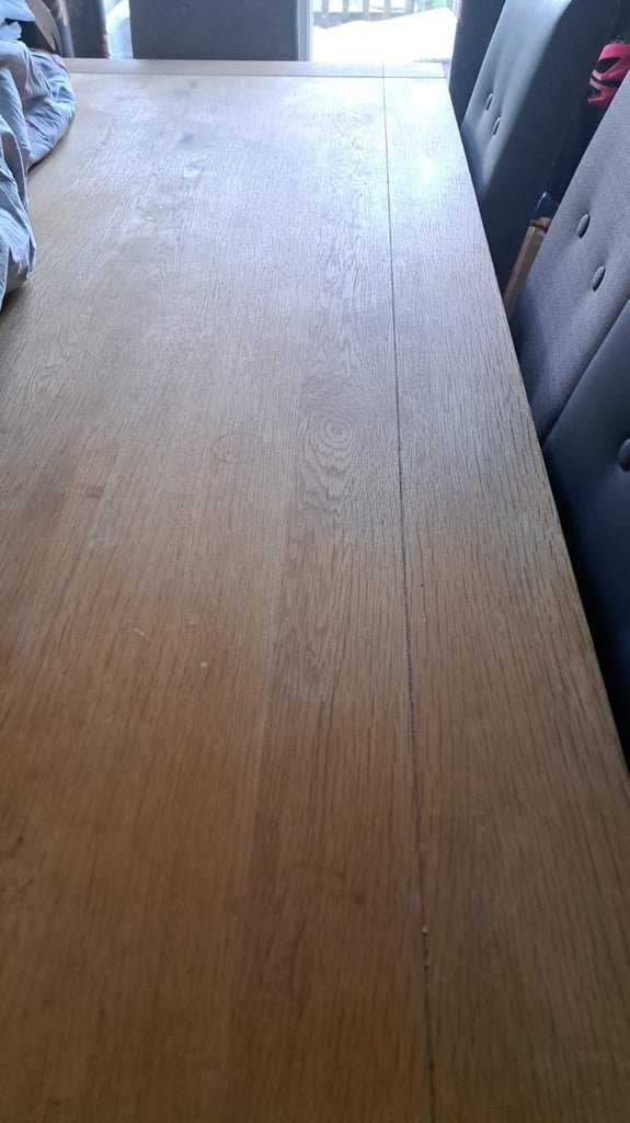 Hard wood Dining Table with leather & fabric chairs 
