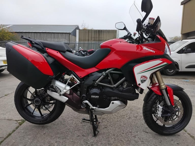2010 10 DUCATI MULTISTRADA 1200 TOURER LUGGAGE PANIERS RED HISTORY NEW MOT