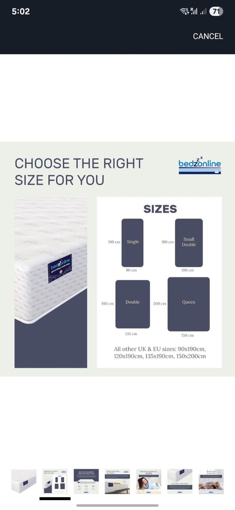 image for Single memory foam mattresse 