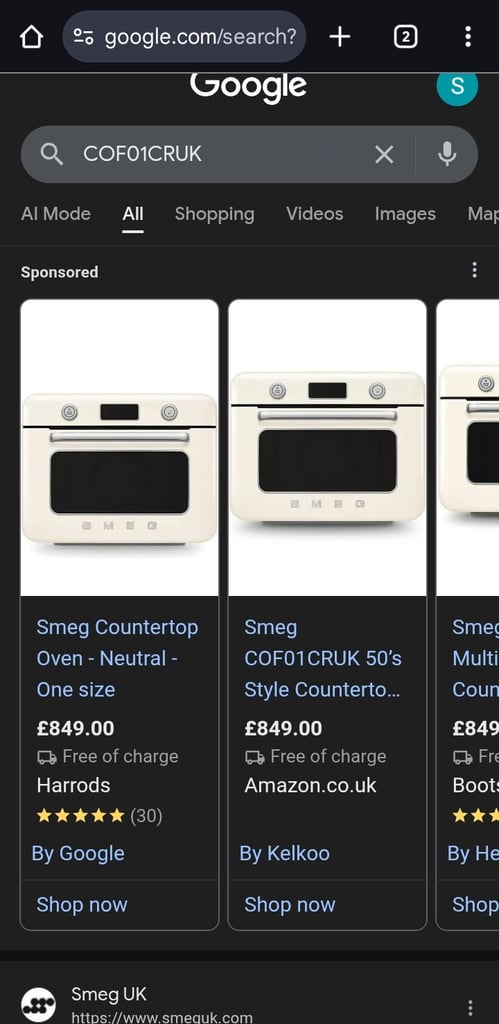 Smeg COF01CRUK 50’s Style Countertop Combi Oven