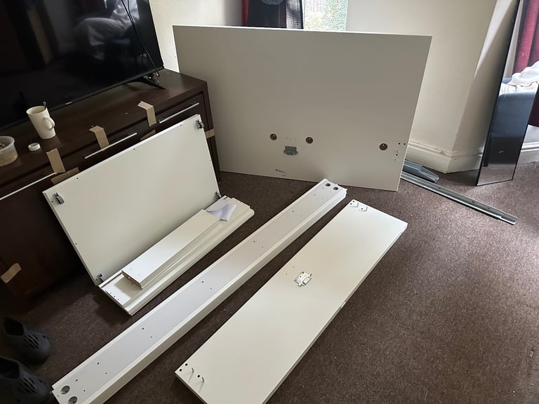 Double bed frame with 2 storage box from IKEA. 
