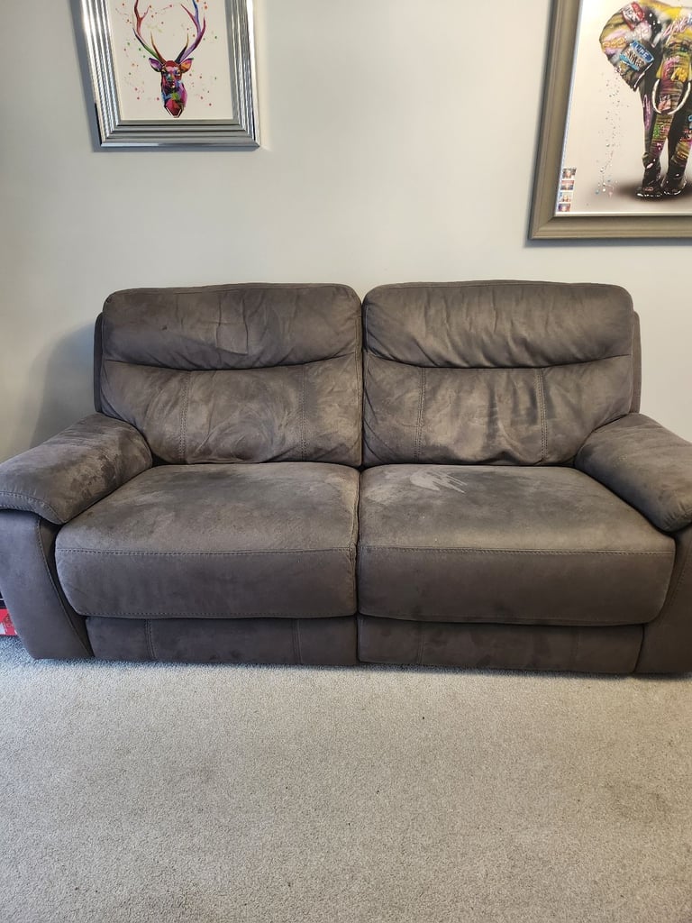 image for Dfs Grey electric recliner sofa 3 seater 