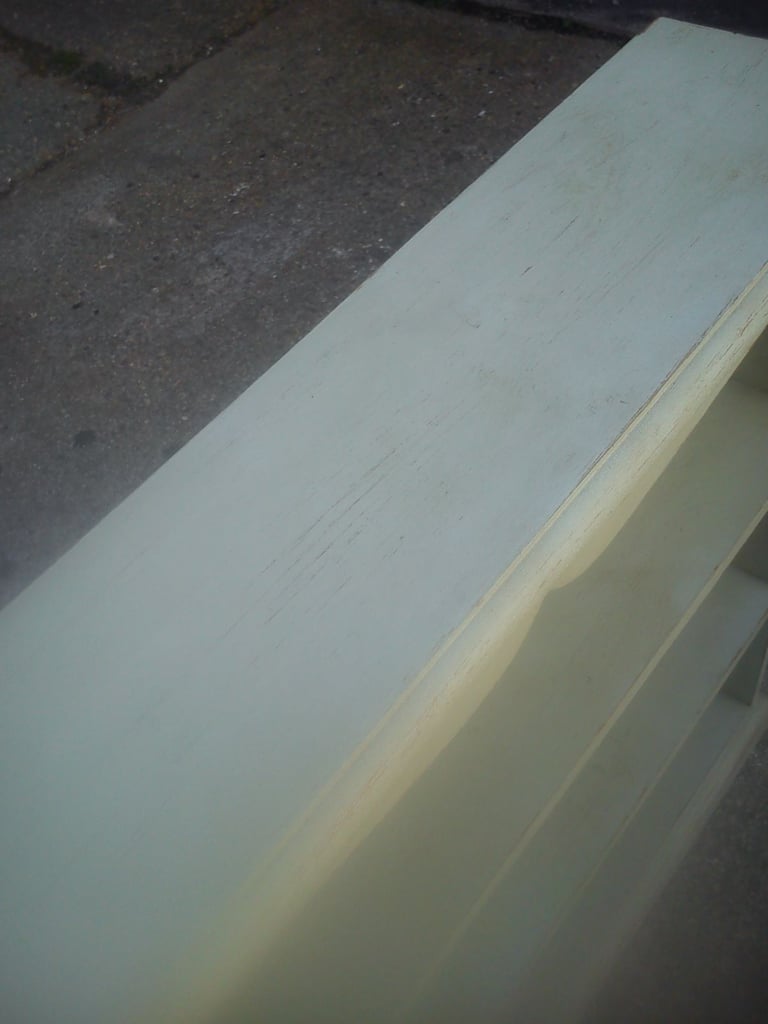 Upcycled, vintage, shabby chic, pine shelves.