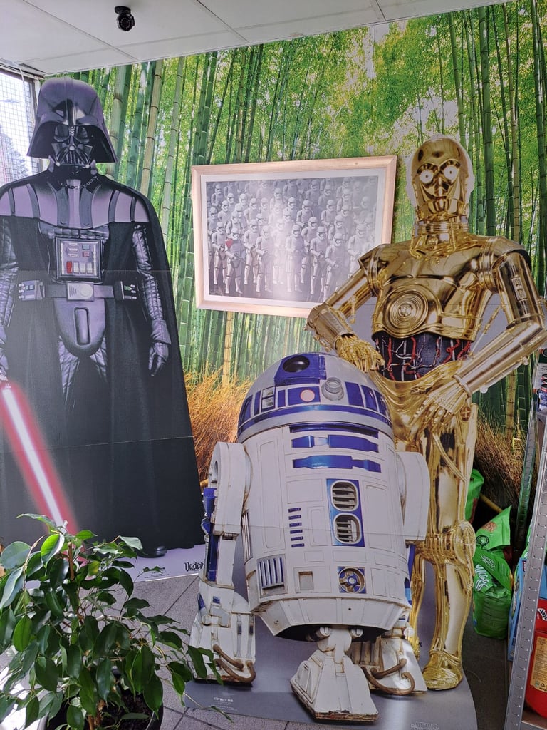 Four life size  star wars figures 