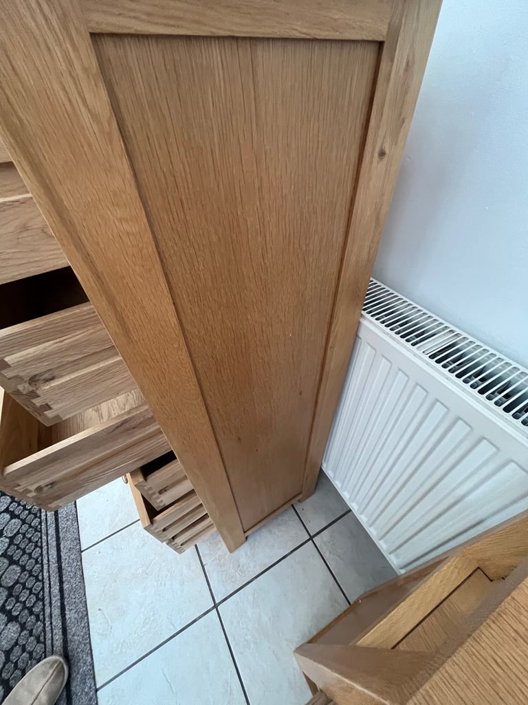 Light Oak chest of drawers with matching small unit