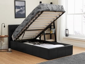 SINGLE LEATHER STORAGE BED pay on delivery