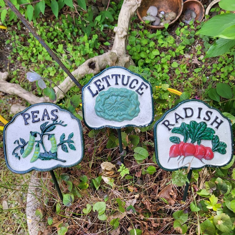 image for Cast Iron Vegetable Signs x 3 Brand New 