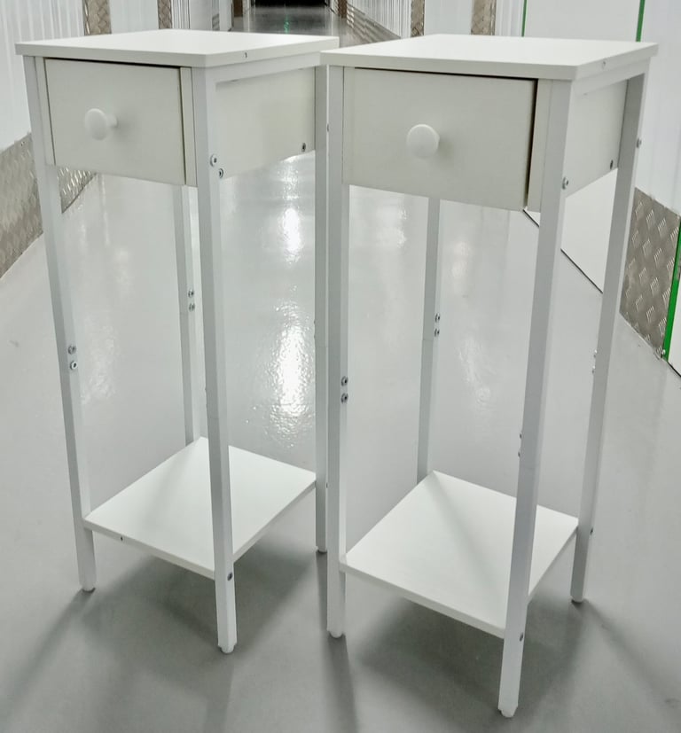PAIR OF NARROW BEDSIDE TABLES