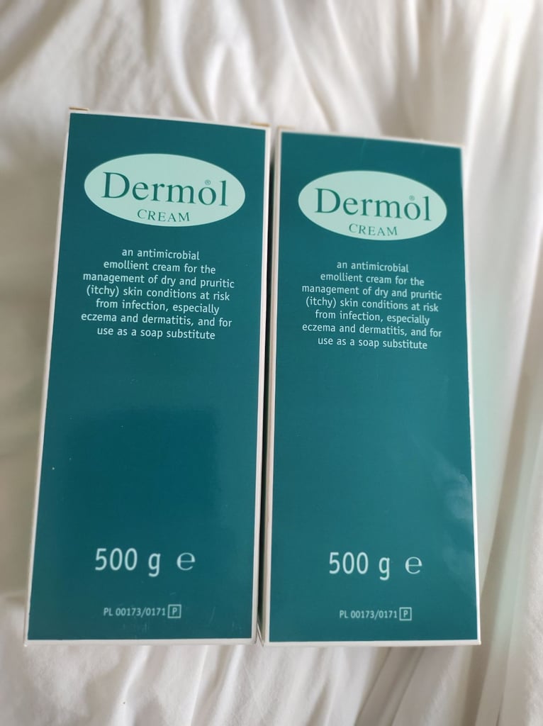 Dermol Cream x 2 500g. New Boxed. Long Shelf Life Dates
