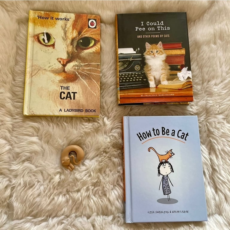 I Could Pee On This Cat Poems, How To Be A Cat & The Cat 3 Books & 1 Cat Drink Glass Marker