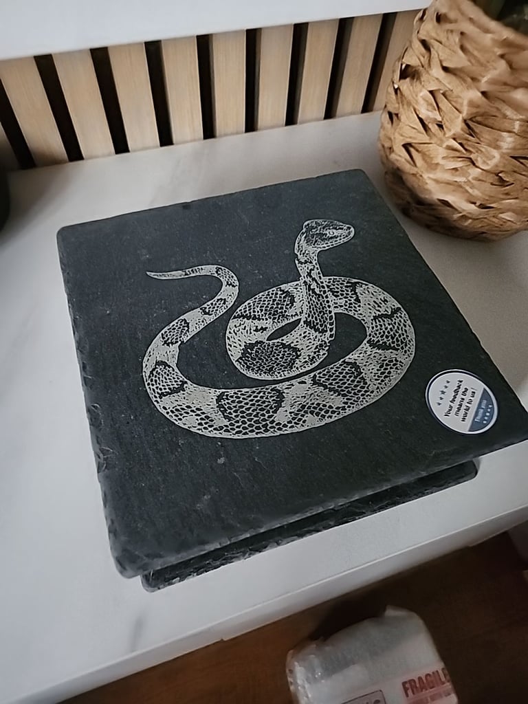 Slate reptile hide basking. Lazer personalised. New still in packaging. 