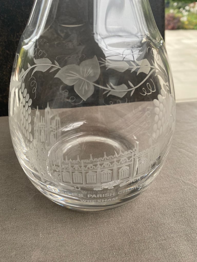 image for 2 x beautiful Cut Glass decanters + one matching brandy balloon glass