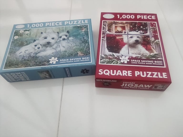 image for 2 x Cute Westie Christmas and other 1000 piece jigsaw puzzle. Hobbies & Games.