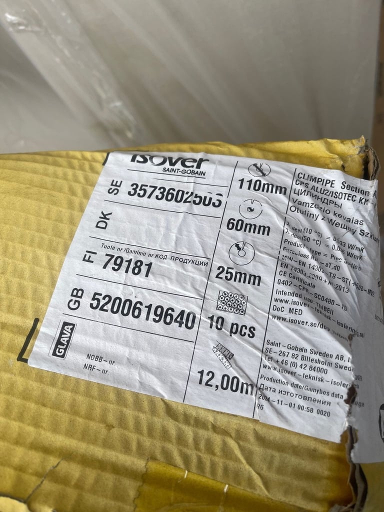 Glass wool insulation 10 rolls 